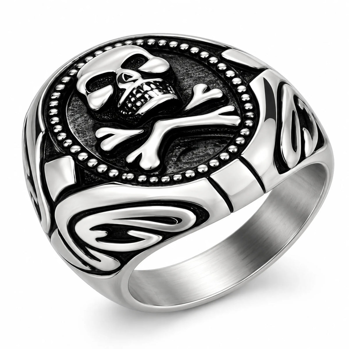R195 Stainless Steel Poison Ivy Biker Ring