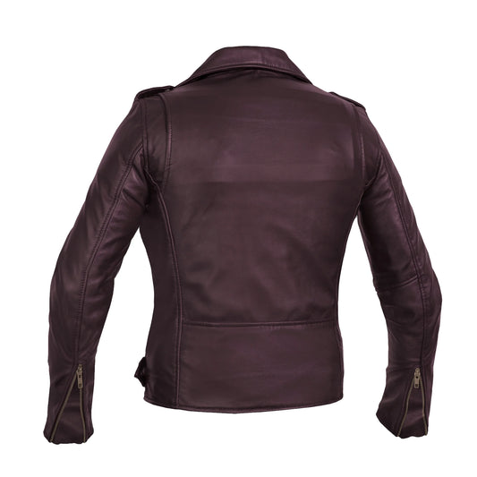 Rose Glow Women's Oxblood Fashion Leather Jacket