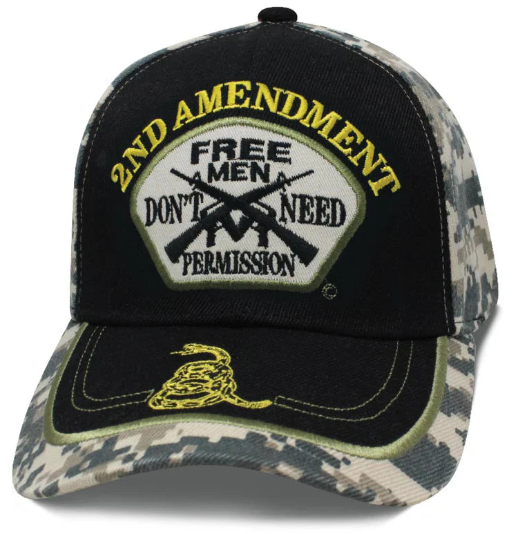 2nd Amendment Free Men Black Digital Camo Cap