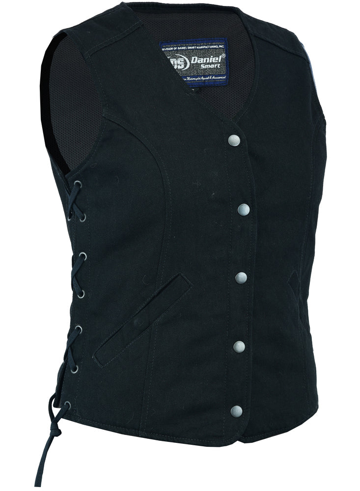 DM908 Women's Denim Longer Body &frac 34; Vest - Side Laces