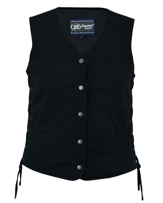 DM908 Women's Denim Longer Body &frac 34; Vest - Side Laces