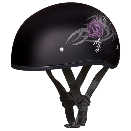 D6-PR D.O.T. DAYTONA SKULL CAP - W/ PURPLE ROSE