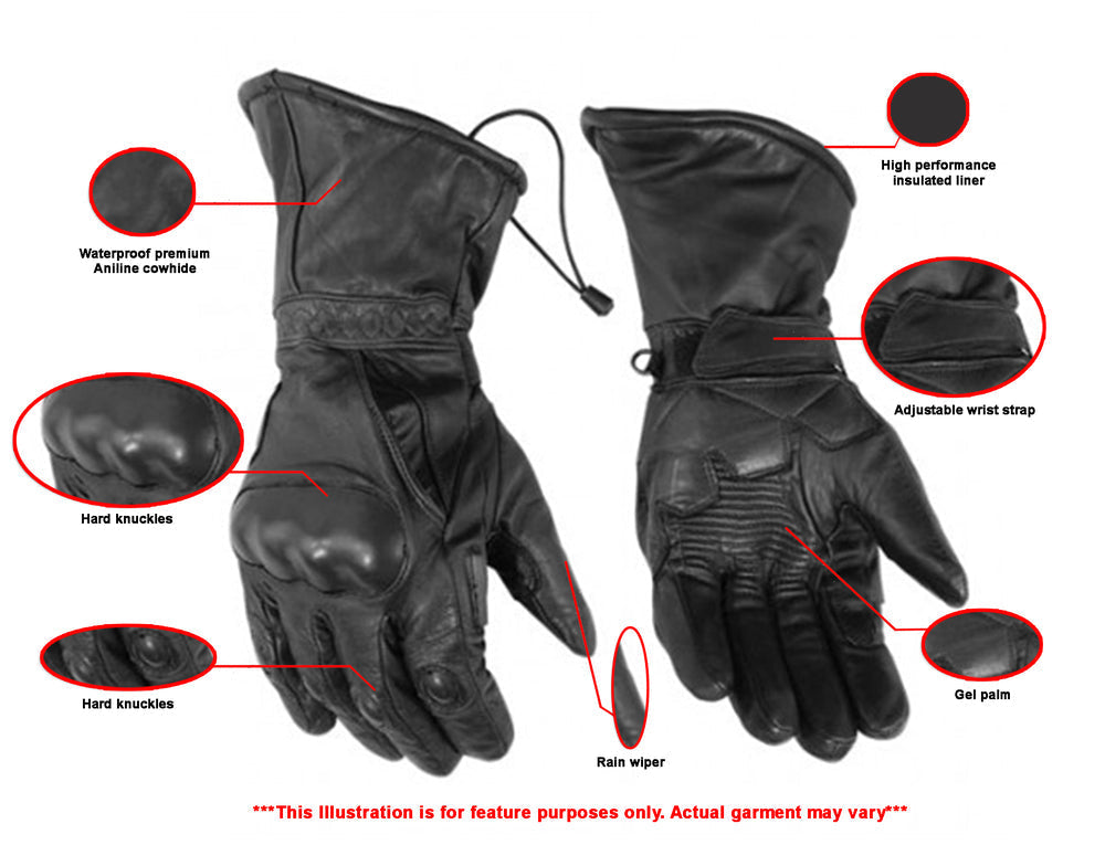 TimberTough Men's Gauntlet Motorcycle Gloves