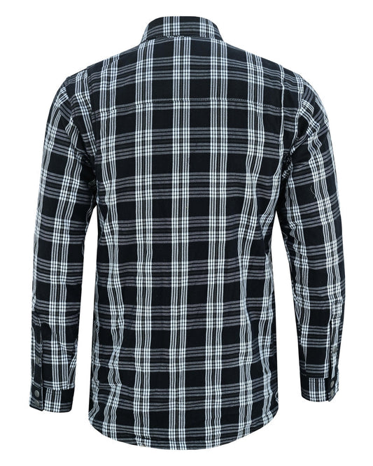 Checkered Champ Men's Black and White Armored Flannel Shirt Daniel Smart Manufacturing