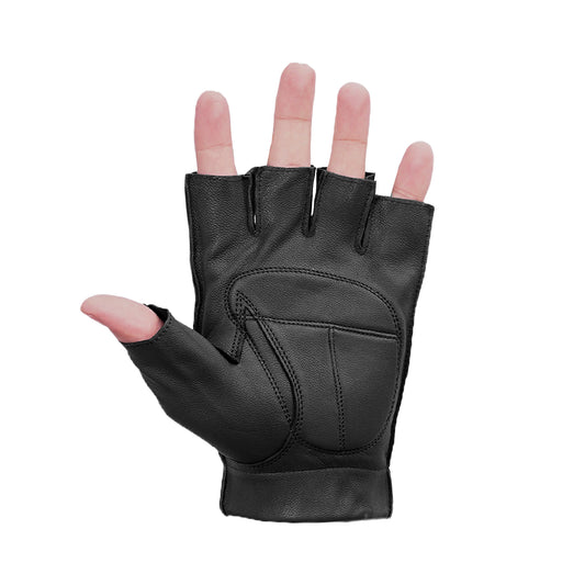Deerskin Dominator - Men's Deerskin Leather Motorcycle Fingerless Gloves
