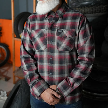 Claret Crest Men’s Maroon, Black and White Flannel