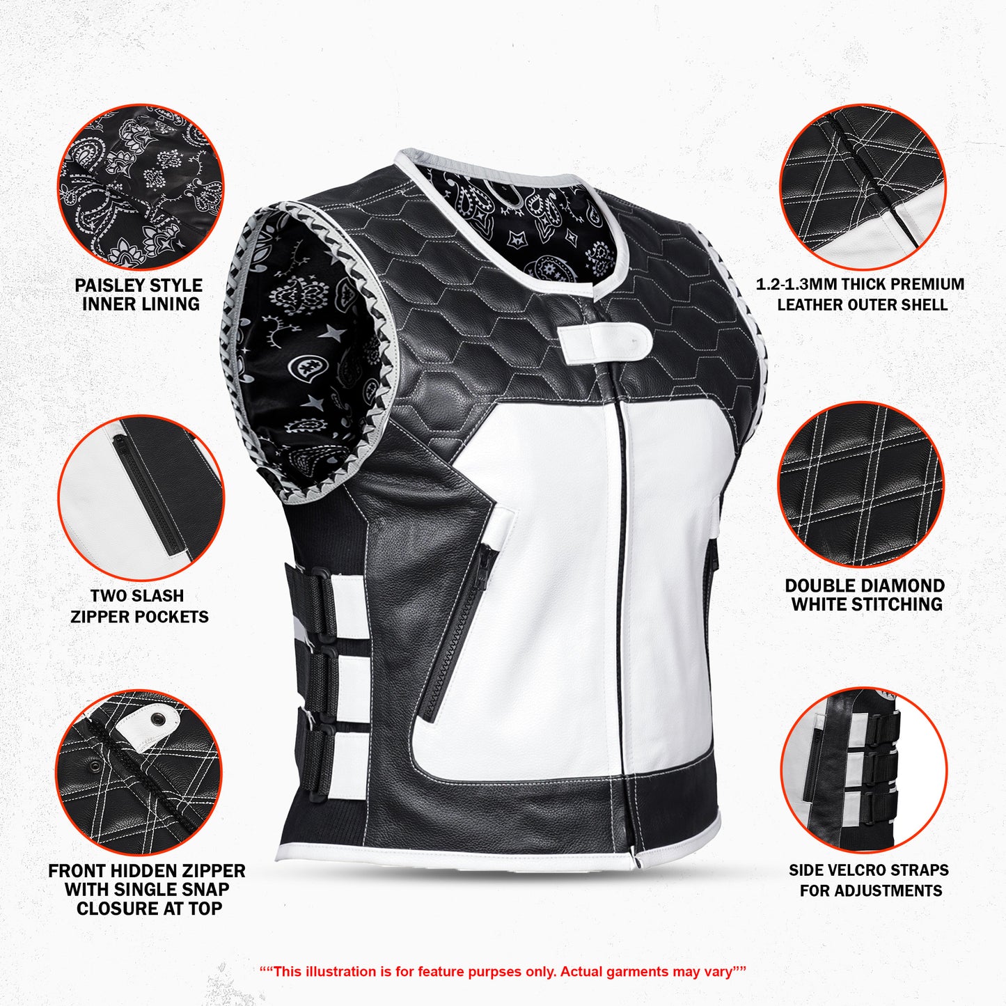 Shadow Pearl - Women's Leather Vest