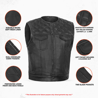 Clubhouse Men's Motorcycle Leather Vest