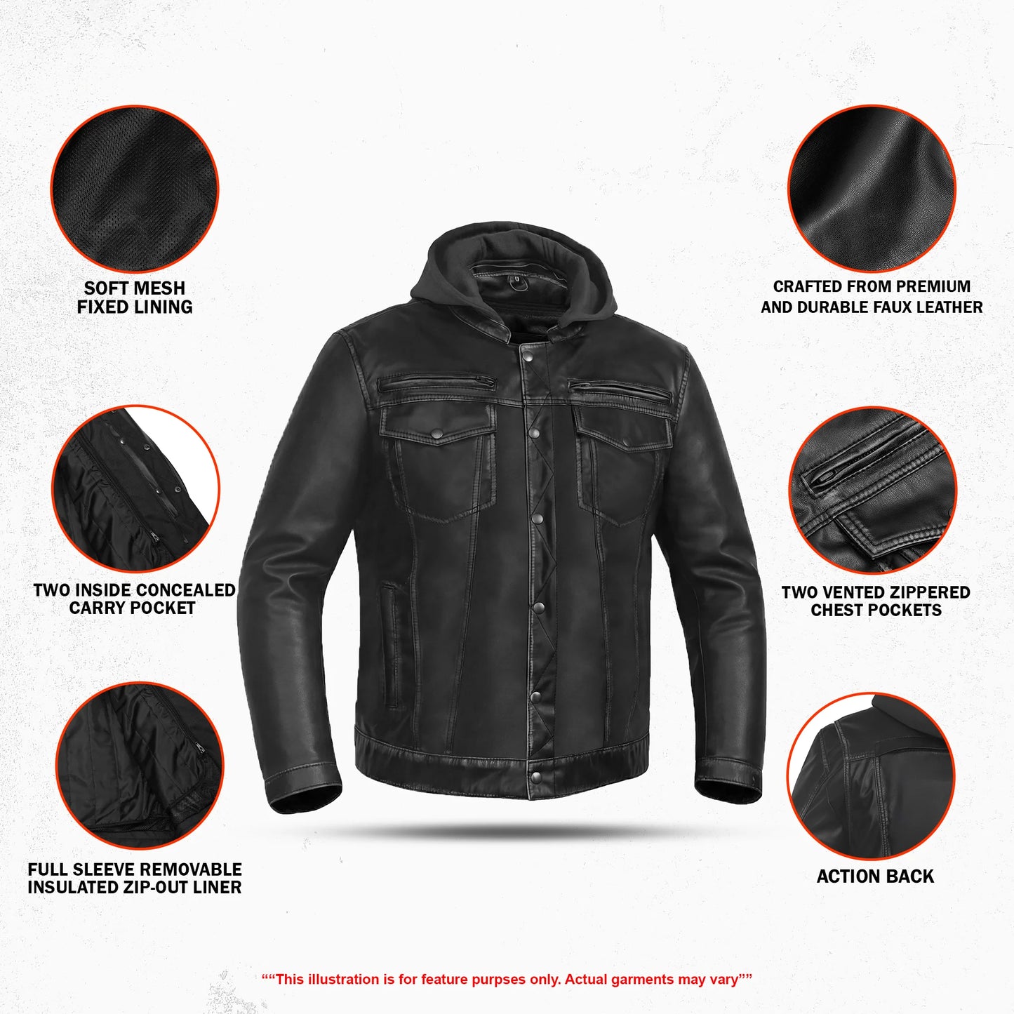 Nico Men's Faux Leather Motorcycle Jacket