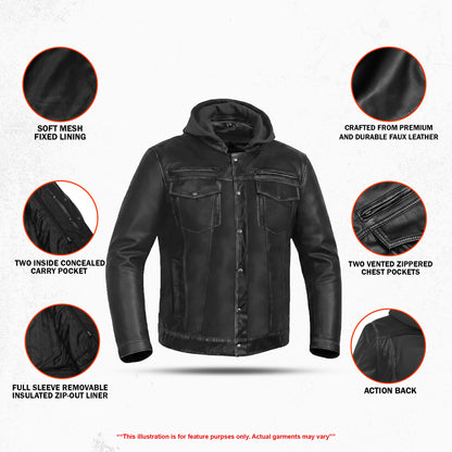 Nico Men's Faux Leather Motorcycle Jacket