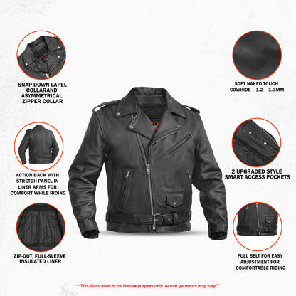 Horizon Men's Leather Motorcycle Jacket