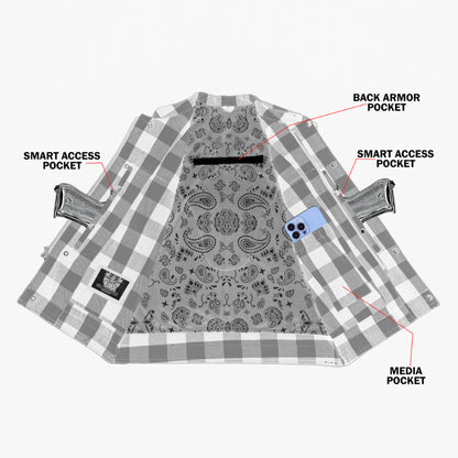 Fire Storm Black and Orange Flannel Textile Vest