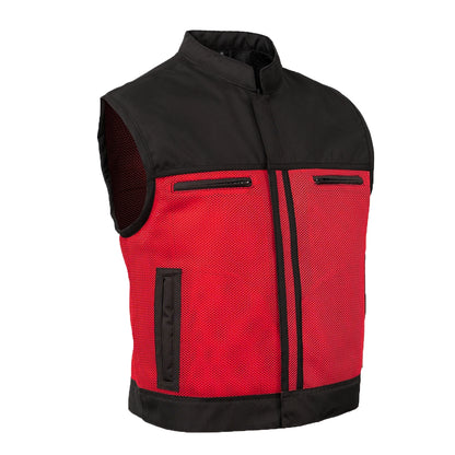 Red Flame - Low Cut Summer Spark Men's Mesh Vest