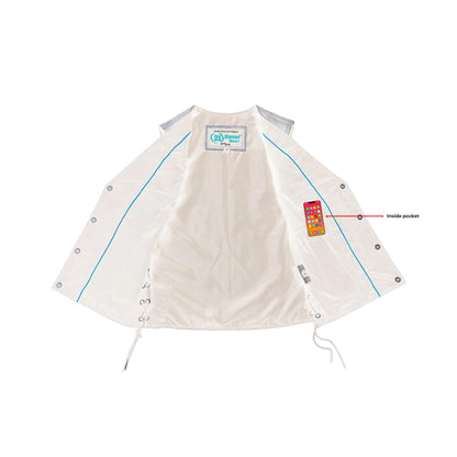 DS236 Women's Brown Zippered Vest with Lacing Details