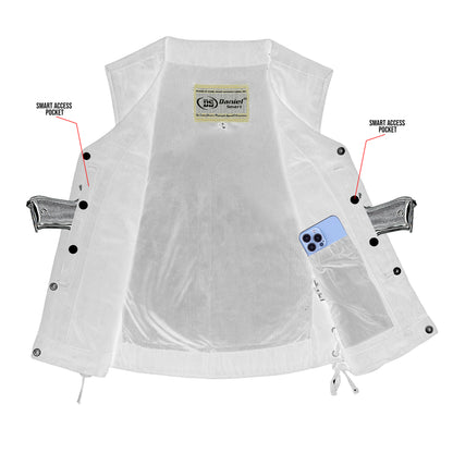 DM906BK Women's Single Back Panel Concealed Carry Denim Vest