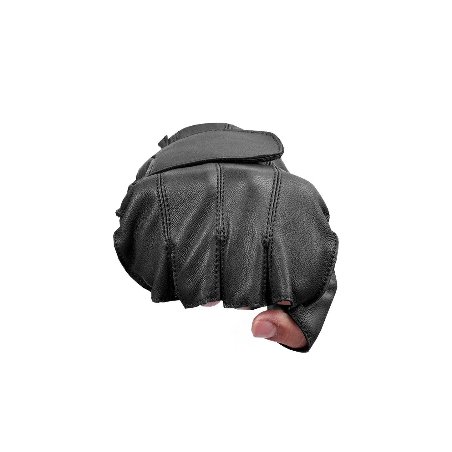 Deerskin Dominator - Men's Deerskin Leather Motorcycle Fingerless Gloves