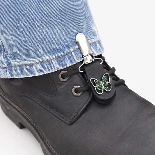 Green Butterfly Boot Clips
