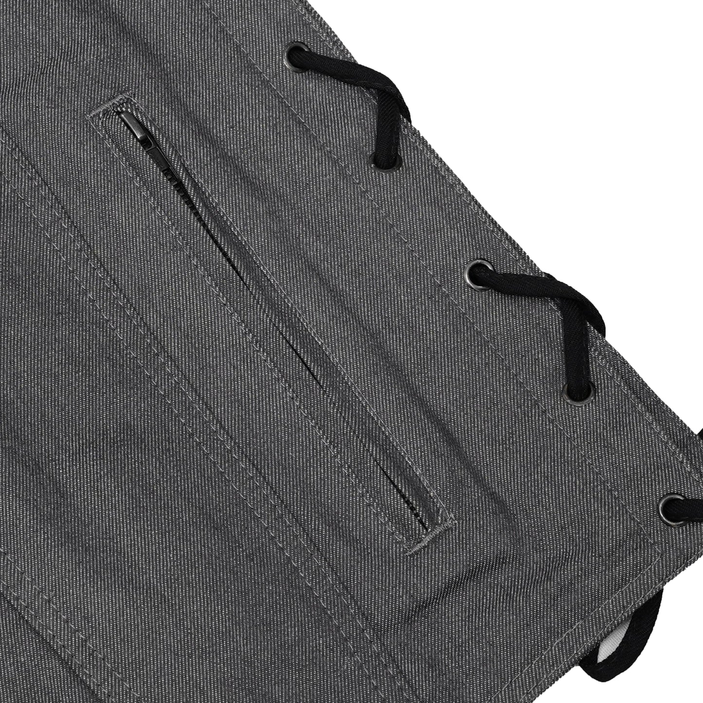 DM918 Men's Rough Rub-Off Raw Finish Broken Gray Denim Vest