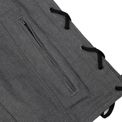 DM918 Men's Rough Rub-Off Raw Finish Broken Gray Denim Vest