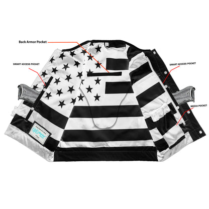 Eagle Shell - Men's Low Cut Motorcycle Leather Vest