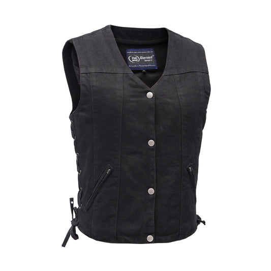 DM906BK Women's Single Back Panel Concealed Carry Denim Vest