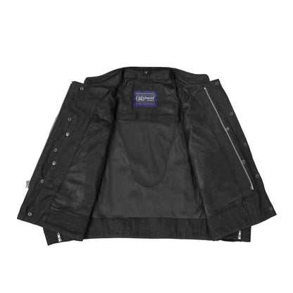 DM915 Men's Rough Rub-Off Raw Finish Denim Jacket