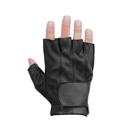 Deerskin Dominator - Men's Deerskin Leather Motorcycle Fingerless Gloves