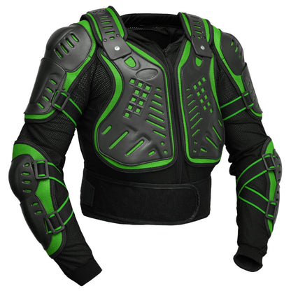 Motorcycle Full Body Armor - CE-2 Level - Green