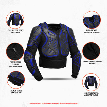 Motorcycle Full Body Armor - CE-2 Level - Blue