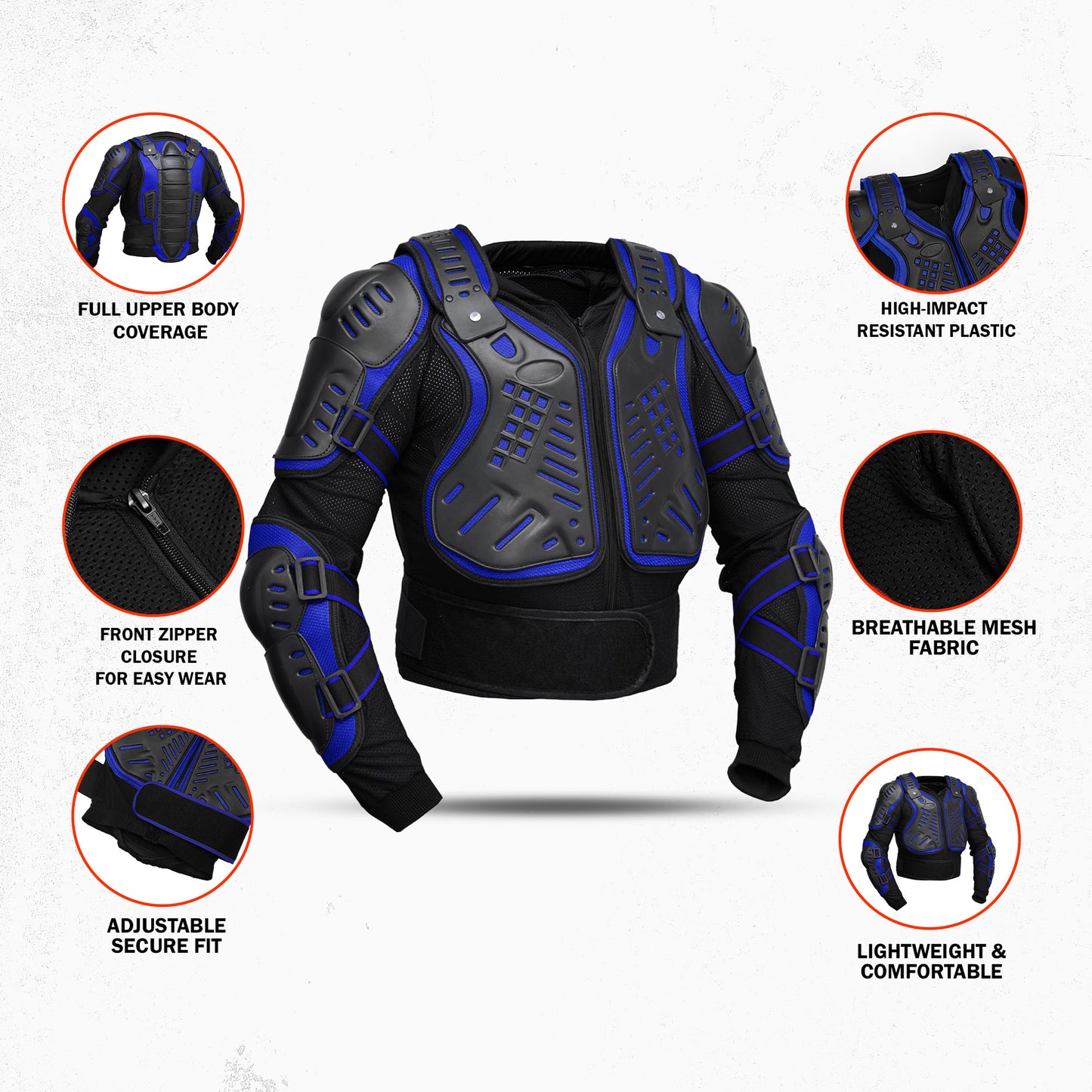 Motorcycle Full Body Armor - CE-2 Level - Blue