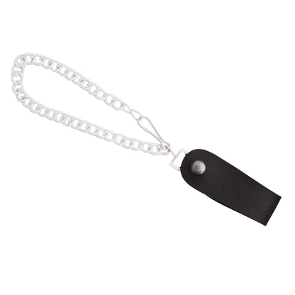 Chrome Silver Heavy-Duty Wallet Chain with Snap-On Belt Loop - 13 Inch