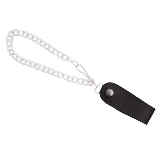 Chrome Silver Heavy-Duty Wallet Chain with Snap-On Belt Loop - 13 Inch