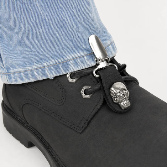 Silver Skull Boot Clips