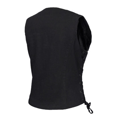 DM952 Women's Denim Classic Side Lace Vest