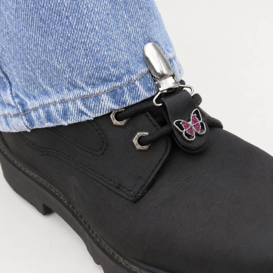 Pink Butterfly Boot Clips