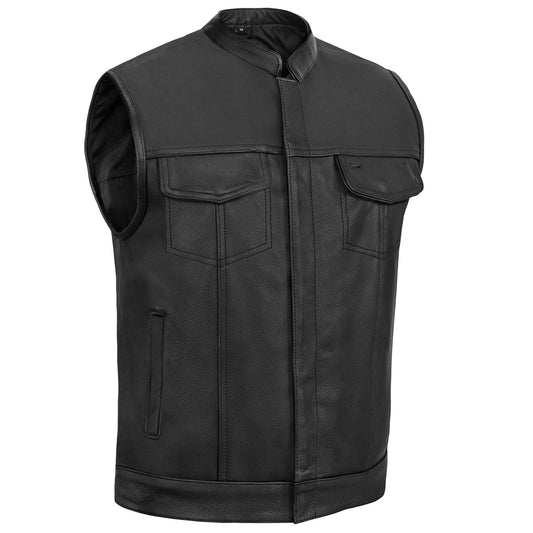 Metro Men's Motorcycle Leather Vest