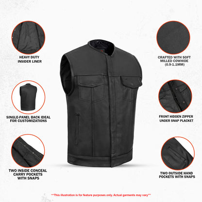 Trailson Men's Motorcycle Leather Vest