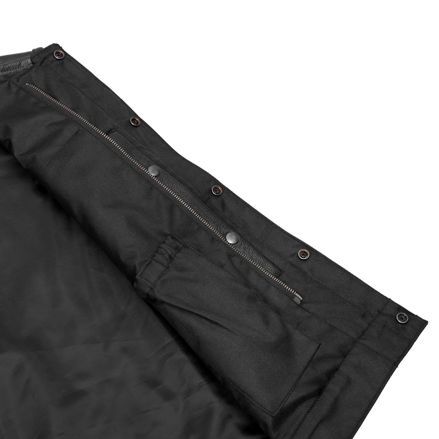 AM9193 Concealed Snap Closure, Without Collar & Hidden Zipper