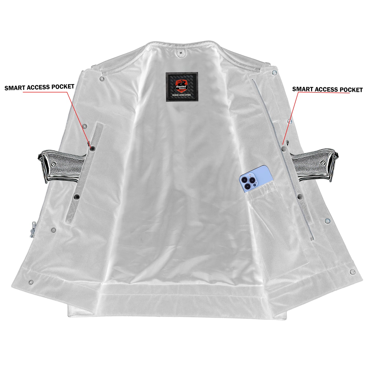 AM9193 Concealed Snap Closure, Without Collar & Hidden Zipper