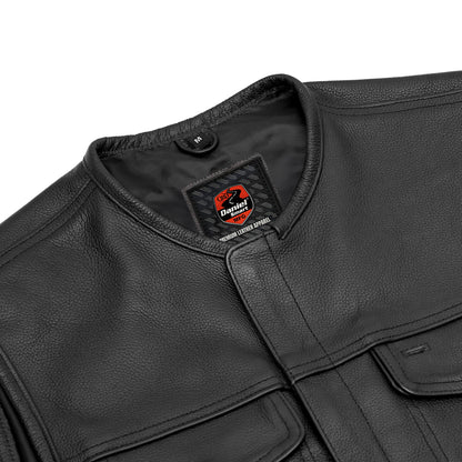 AM9193 Concealed Snap Closure, Without Collar & Hidden Zipper