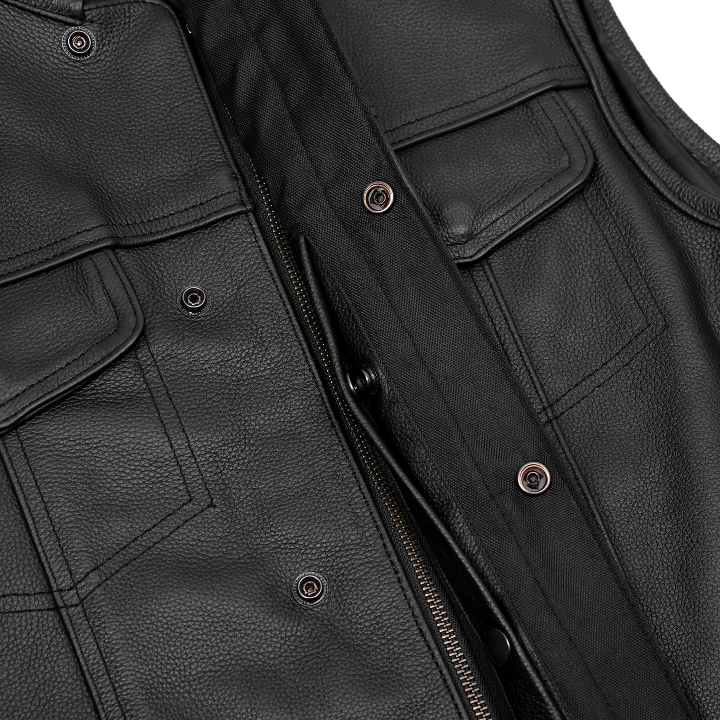 AM9193 Concealed Snap Closure, Without Collar & Hidden Zipper