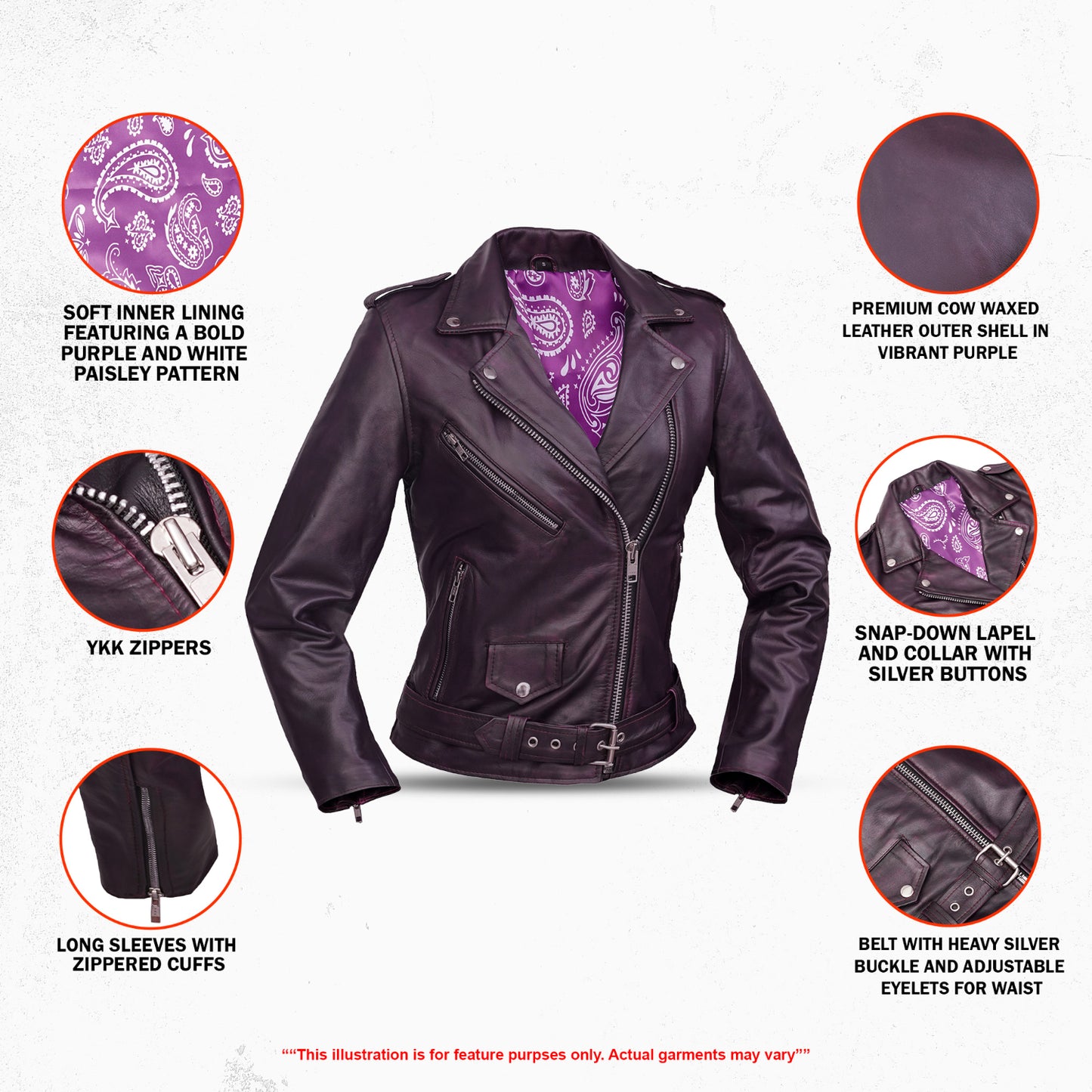 Amora – Women’s Leather Motorcycle Jacket