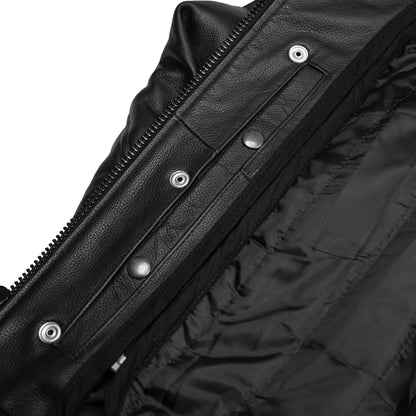 Alpha Badge – Men’s Leather Motorcycle Jacket