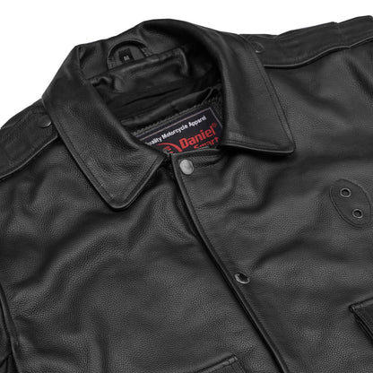 Alpha Badge – Men’s Leather Motorcycle Jacket