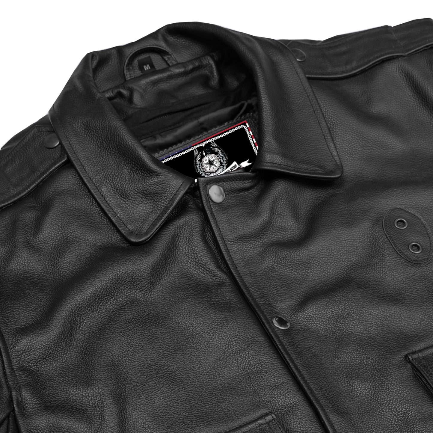 Alpha Badge – Men’s Leather Motorcycle Jacket