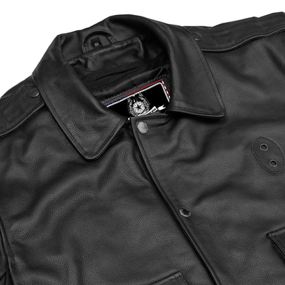 Alpha Badge – Men’s Leather Motorcycle Jacket