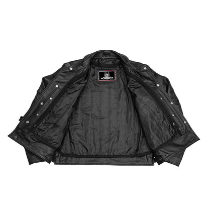 Alpha Badge – Men’s Leather Motorcycle Jacket