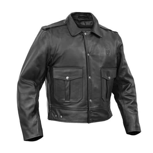 Alpha Badge – Men’s Leather Motorcycle Jacket
