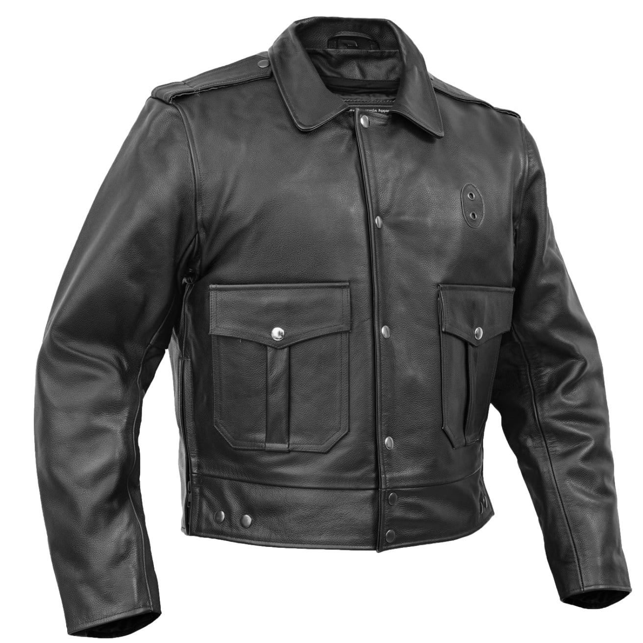Alpha Badge – Men’s Leather Motorcycle Jacket