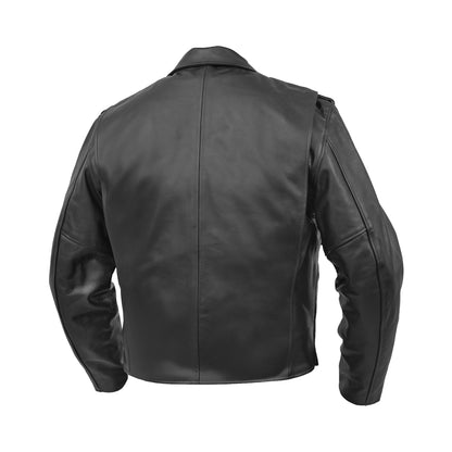Alpha Badge – Men’s Leather Motorcycle Jacket